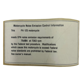 NOISE INFORMATION LABEL