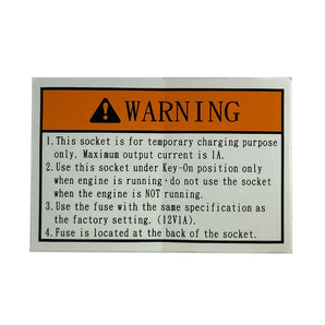 DECAL - WARNING LABEL, SOCKET